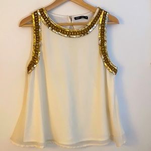 Sequin Trimmed Tank/Blouse 🌟